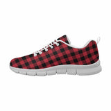 Uniquely You Sneakers for Men,   Buffalo Plaid Red and Black - Running