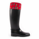 Biggdesign Rain Boots for Women, Cat Line Design, Phthalate-free Black