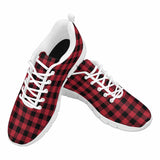Uniquely You Sneakers for Men,   Buffalo Plaid Red and Black - Running
