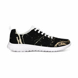 Uniquely You Womens Sneakers - Black and Gold Swirl Style Canvas