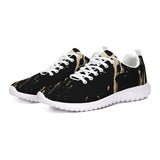 Uniquely You Womens Sneakers - Black and Gold Swirl Style Canvas